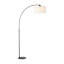 Lampe sur pied 74,8 po Eclipse: noir mat avec abat-jour blanc multi-angles