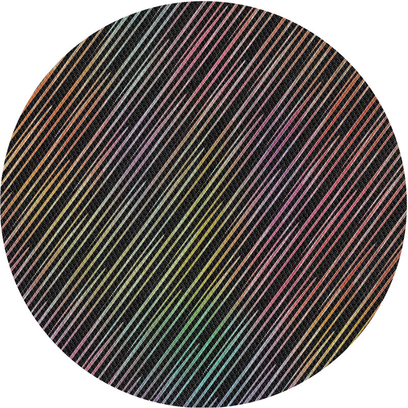 Tapis mauve/vert à tisser électrique, Rond 5 pi