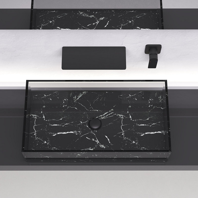 Waterfall Bathroom Sink Faucet, Matte Black