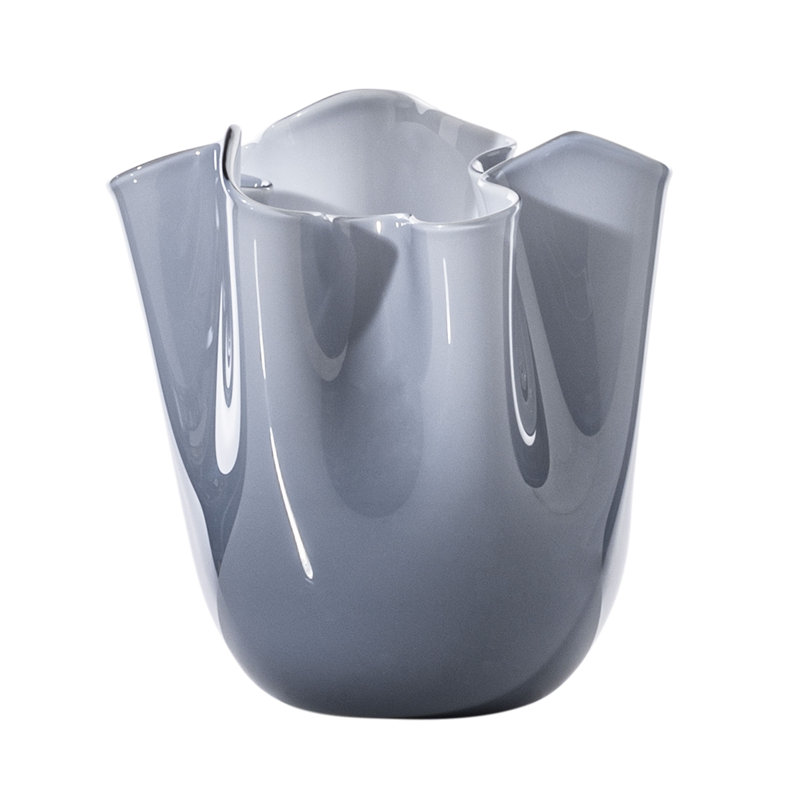 Venini Fazzoletto Vase, Beige, 5.31" H x 5.31" W x 5.31" D