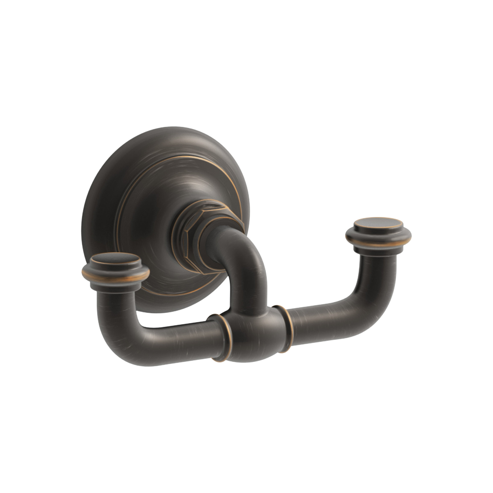 Artifacts Double Wall Mounted Robe Hook, Oil Rubbed Bronze