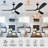 52'' Black Ceiling Fan with LED Lights with Remote App Control-88202007-88202008