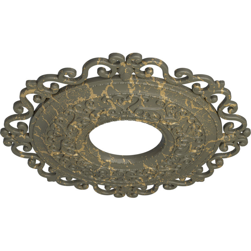 Médaillon de plafond Endurathane Orrington, DO 22 po x P 6 1/4 po x P 1 3/4 po (convient aux auvents jusqu'à 6 1/4 po), finition craquelée d'hamamélis peinte à la main