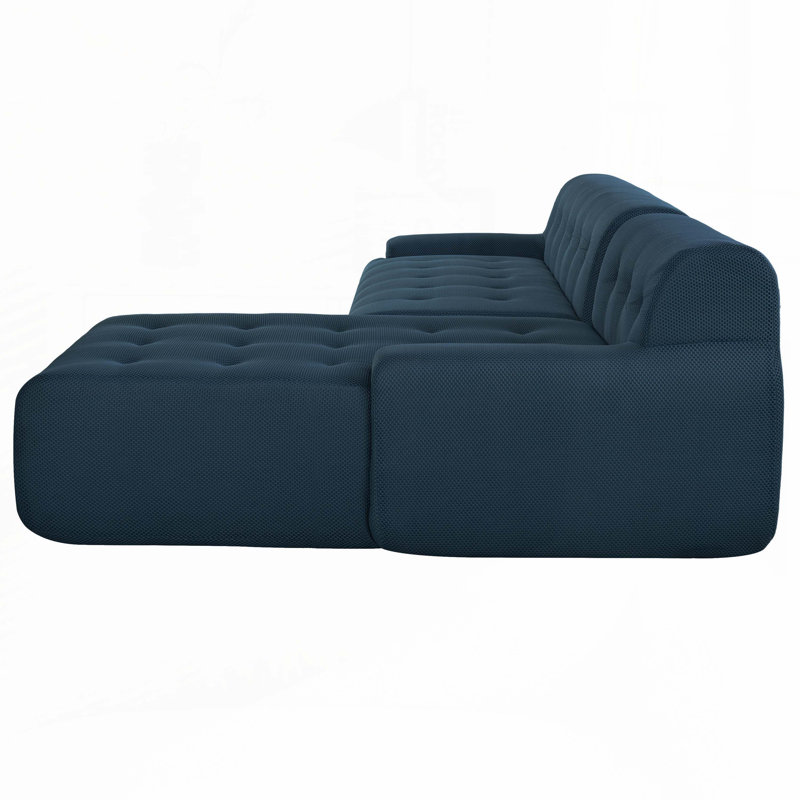 107" 2-Piece Modular Sofa Free Combinations, Blue Polyester
