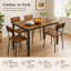 Ensemble de table de salle à manger moderne cinq pièces fabriqué en bois et en métal pour quatre convives et livré avec des chaises en noyer foncé