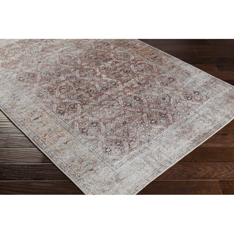Isabella Oriental Rust/Cream Area Rug, Rectangle 8'10" x 12'