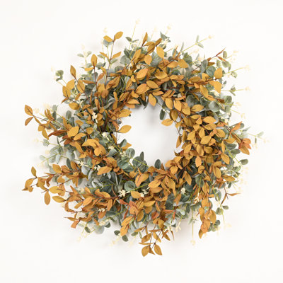 26" Large Artificial Rustic Fall Foliage Leaves Front Door Wreath Thanksgiving Decor