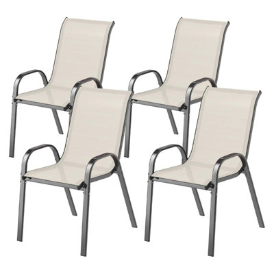Ensemble de 4 chaises de salle à manger d'extérieur empilables et peu encombrantes