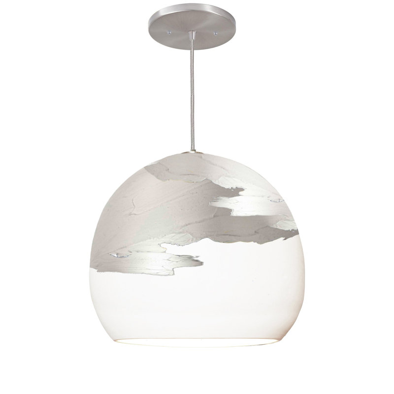 Ombre 1 - Light Pendant, Nickel, Matte White/Silver, Yes
