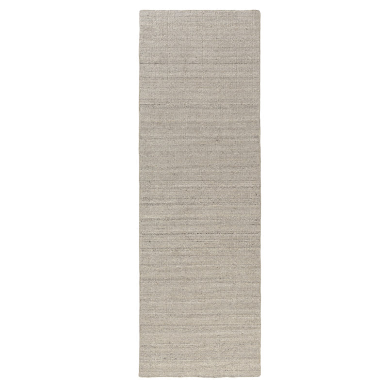 Modern Solid Hand-Made Hand-Woven Wool/Cotton Area Rug, Runner 2'6" x 8'