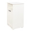 White Laundry Cabinet with Removable Liner Bag - Space-Saving Laundry Storage Organizer for Small Spaces, Dorms & Apartments