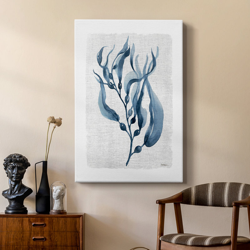 Bleu marine varech marine - galerie Cavas sur mesure, H 18 po x l 12 po