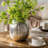 10.5X10.5X13" Aluminum Vase, Silver Streaks