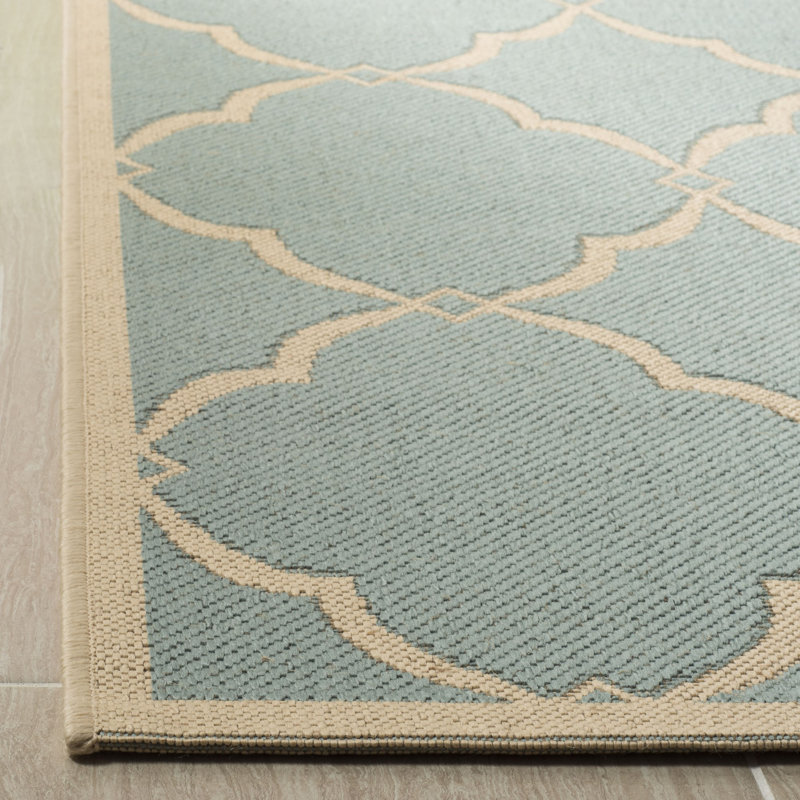 Miesha Performance Abstract Indoor/Outdoor Area Rug, Square 6'7"