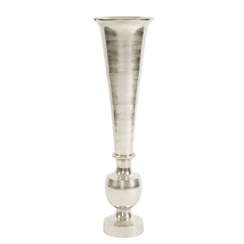 Vase de plancher en métal Fonseca, H 36 po x l 10 po x P 10 po, Argent