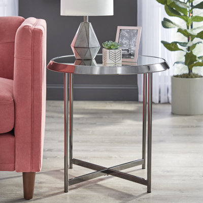 Hines Glass Top End Table