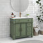Meuble-lavabo Mid-Century avec base colonne romaine, vert