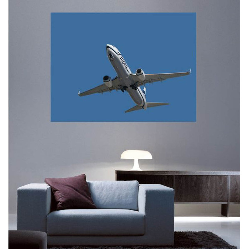Adhésif décoratif Chibi Alaska Air 737 Flyover, H 36 po x l 48 po x P 0,1 po