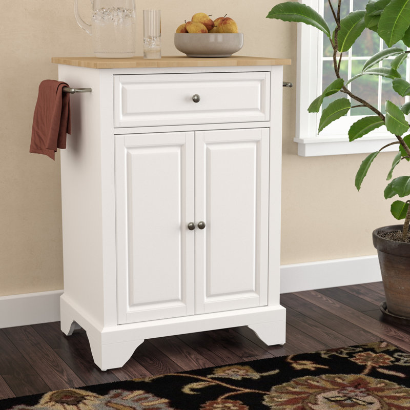 Hedon Wood Kitchen Cart, White