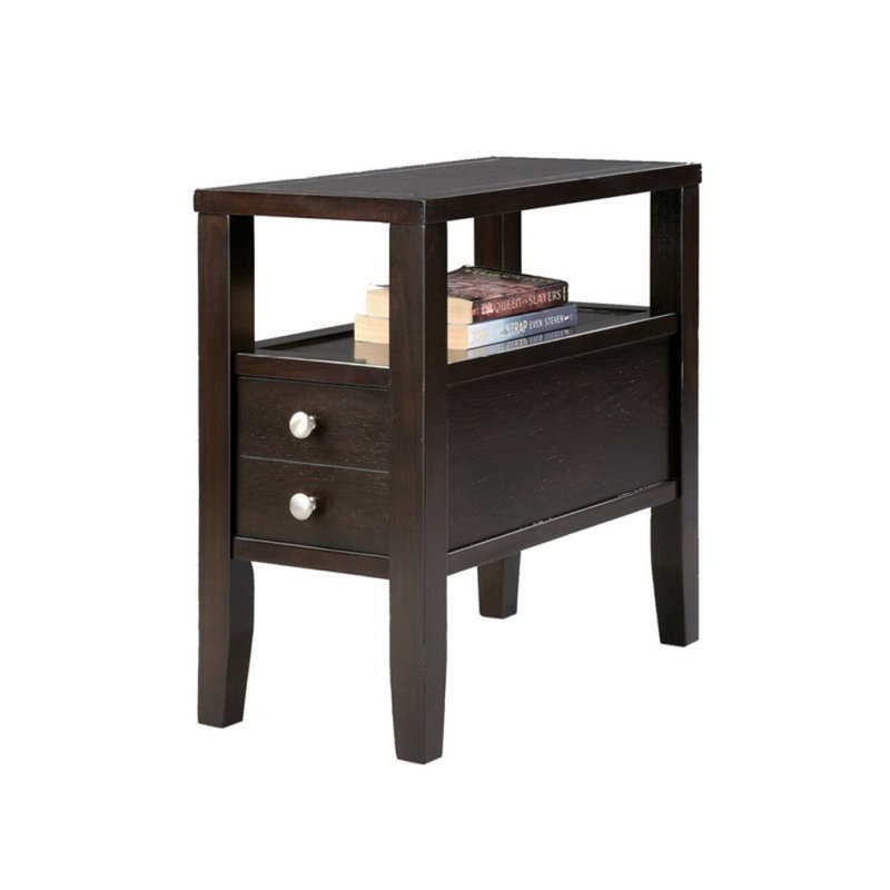 Table d'appoint traditionnelle en bois avec deux tiroirs pour une utilisation polyvalente à la maison