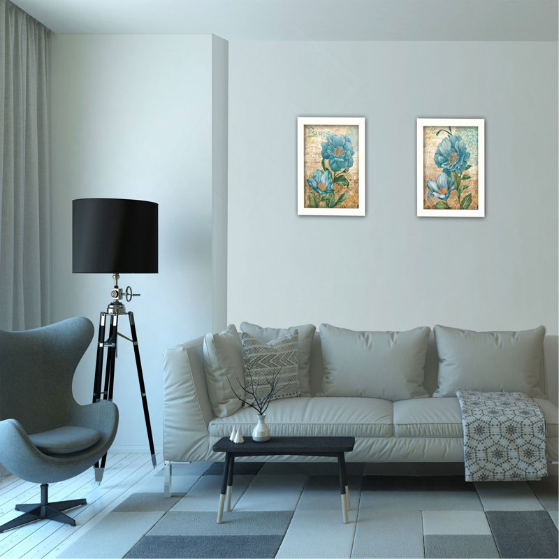 "Paris Blue Collection" 2 pièces par Ed Wargo, reproduction d'art mural, affiche prête à accrocher