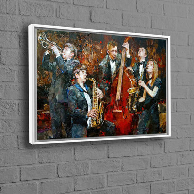 Abstract Cotton Canvas Art Depicting Jazz Musician for Wall Decor Enthusiasts Seeking to Capture the Unique Atmosphere of a Jazz Club