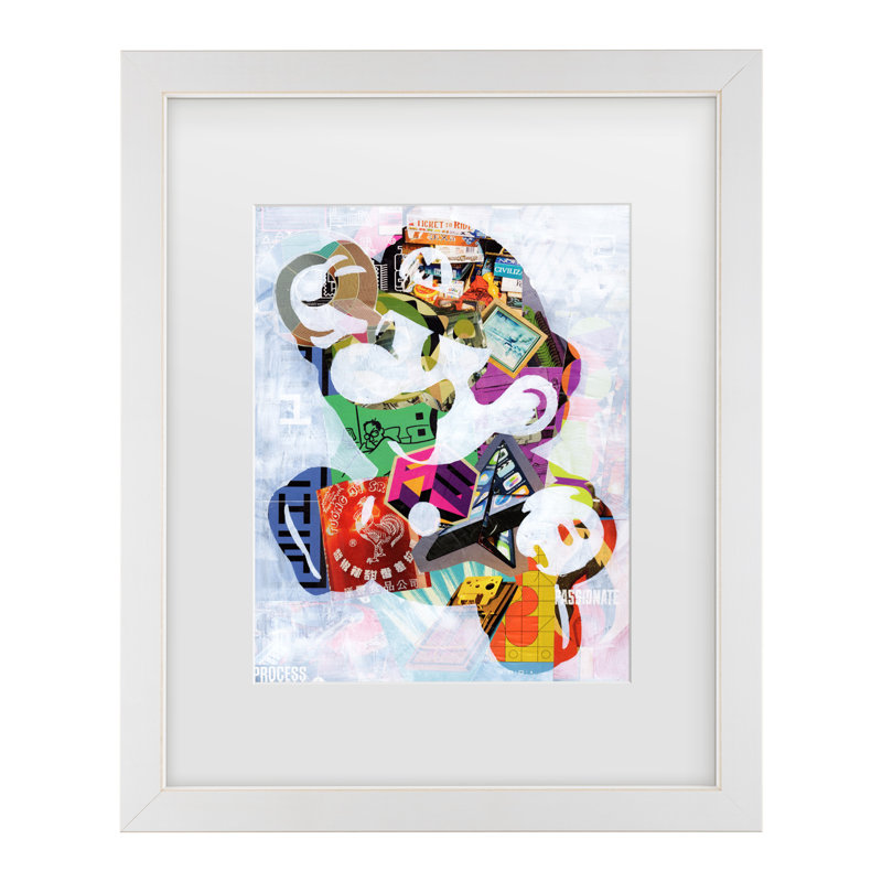 " Mario " by Artpoptart, 22" H x 18" W x 0.75" D, White