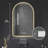 Arched LED Mirror for Bathroom,Time and temperature display, Backlight, Anti-Fog, Dimmable, with Three Color Temperatures- Modern Vanity Light Mirror, Perfect for over Sink,Black Frame-301686531