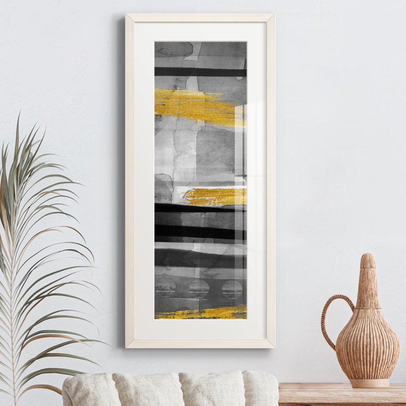 Peinture sur papier encadrée, Noir