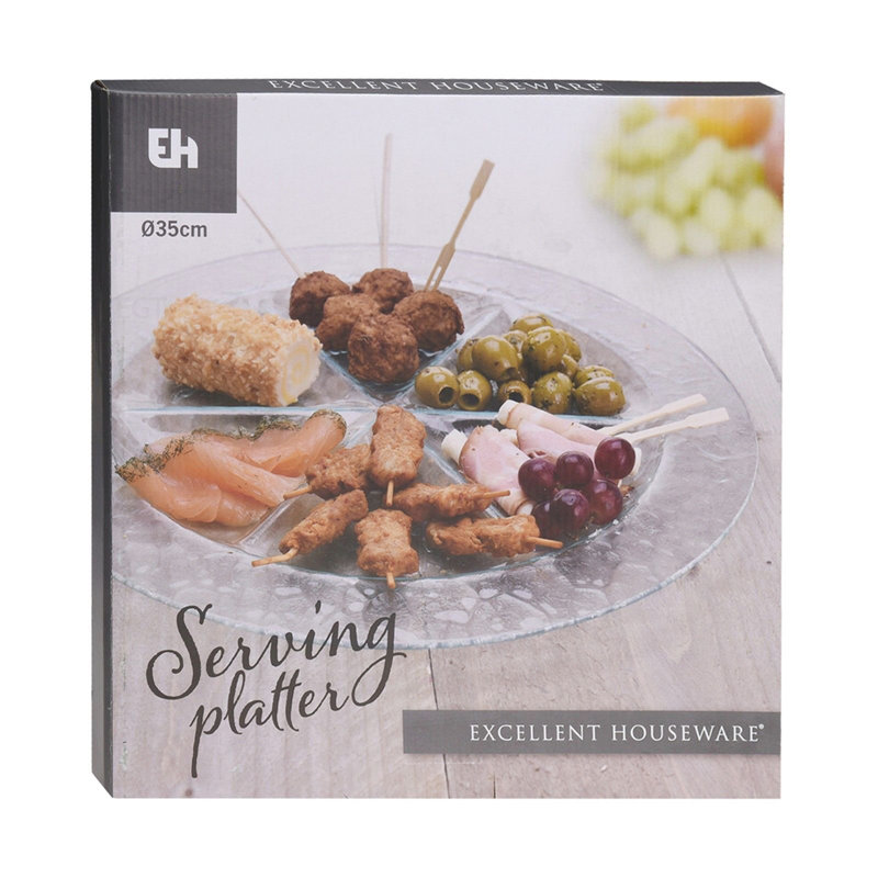 Symple Stuff Glass Divided Serving Dish