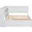 Lit de jour en bois pleine grandeur avec espaces de rangement pratiques, prise, bande à DEL et lit gigogne - Rangement de mobilier fonctionnel et confortable pour chambre à coucher, à DEL, en blanc, un ajout polyvalent à votre maison-1614906331