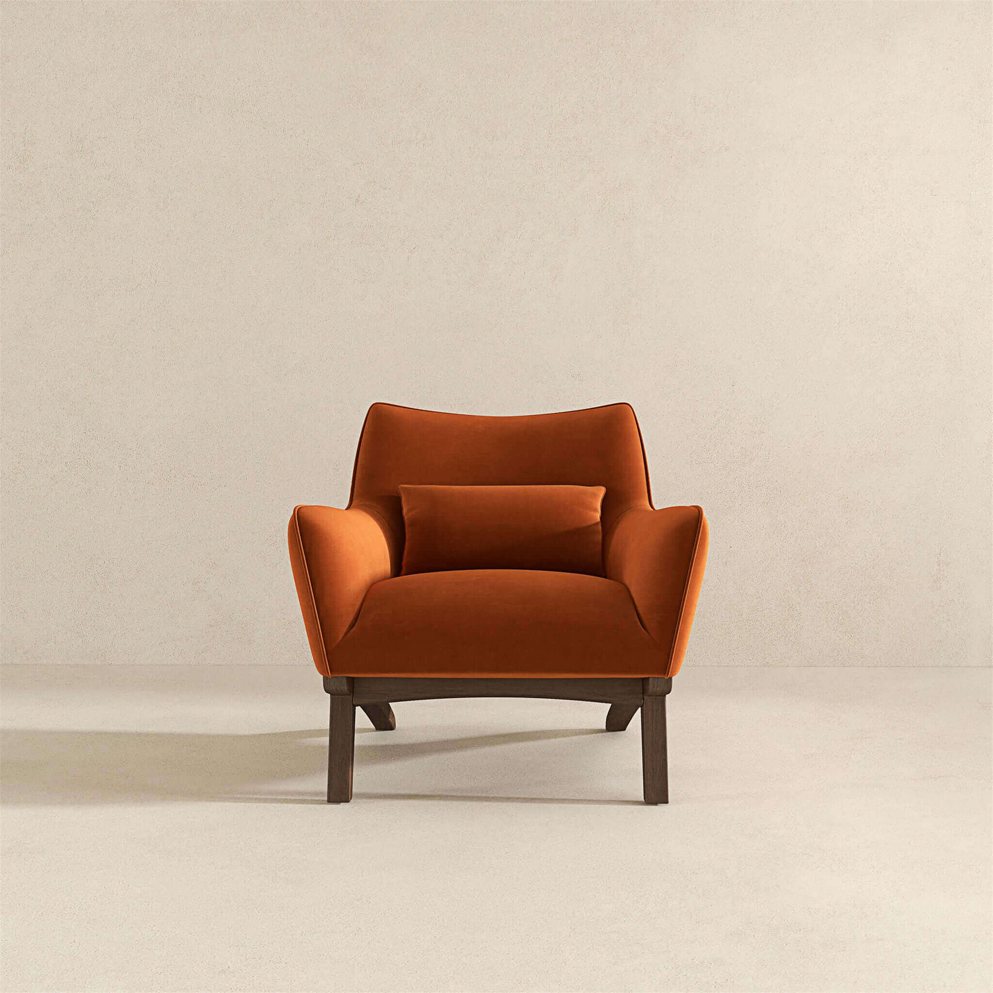 ALPHANEO Brayden Mid Century Modern Burnt Orange Velvet Armchair Wayfair — free download