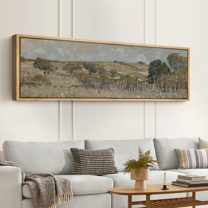 Paysage champêtre de sérénité, art moderne, H 20 po x l 60 po, Naturel