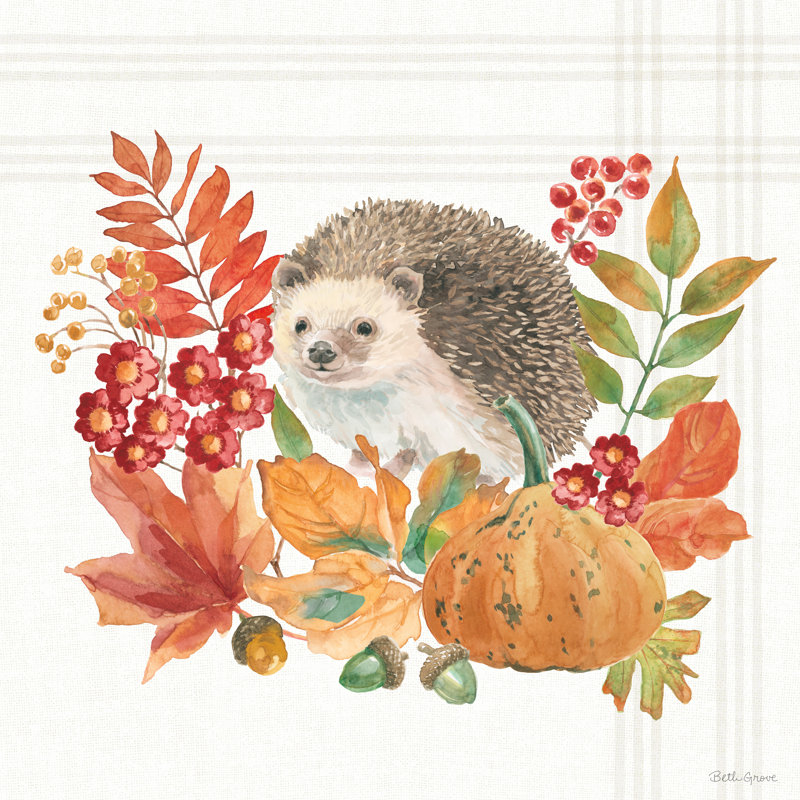 «Wooded Harvest V» par Beth Grove - reproduction imprimée, H 12 po x l 12 po, Non, Toile tendue