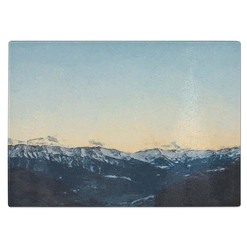 Tempered Glass Ahrntal Mountain Valley in Italy Chopping Board, 28.5 cm W x 20 cm L