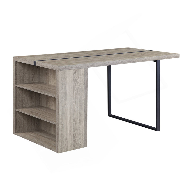 Table de salle à manger à 2 tablettes en chêne gris et noir