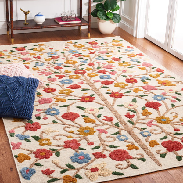 Red Barrel Studio® Sehnaz Hand Knotted Floral Rug | Wayfair