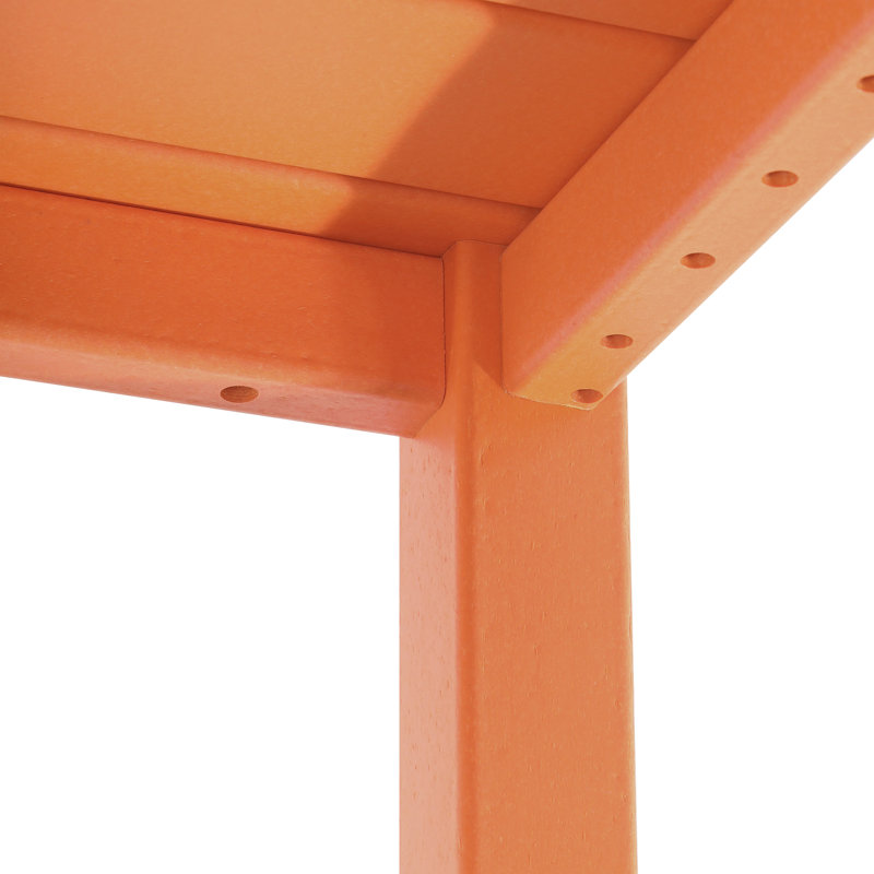 Ensemble de conversation d'extérieur 5 pièces Adirondack avec table basse carrée, Orange