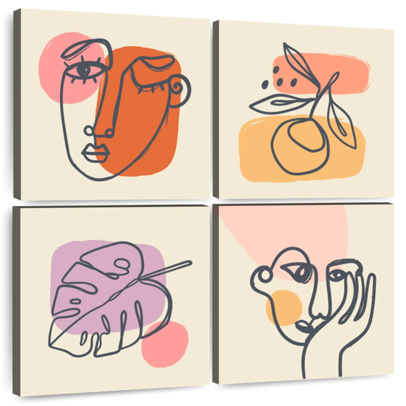 Leisha Various Faces I, 57" H x 57" W