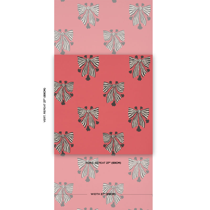 Schumacher x Marian Mcevoy Bow-Wow-Wow Wallpaper, Red