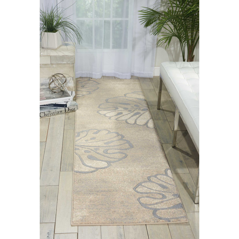 Tapis beige Ashli, Tapis de couloir 2 pi 2 po x 7 pi 6 po