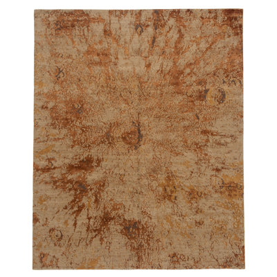 Moonscape Abstract Hand-Knotted Beige/Gold/Orange Area Rug