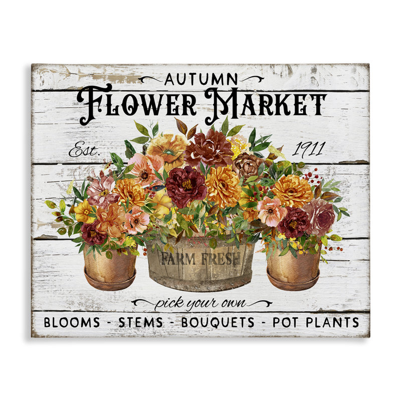 Art mural d'automne, marché aux fleurs par Creatif Belle bp-632_CN, H 16 po x l 20 po