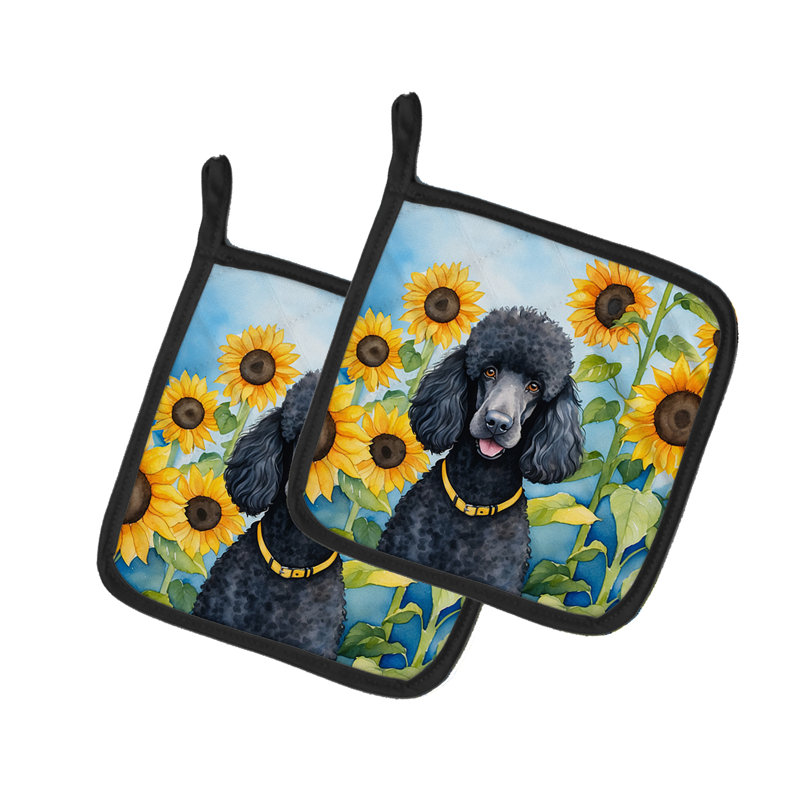 Caroline's Treasures In Sunflowers Floral Polyester Potholder Set