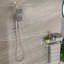 Pomme de douche à effet de pluie de 4,7 po et douche à 7 poignées en nickel brossé, barre coulissante réglable et système de support multifonctionnel en nickel avec pomme de douche, douche,-121245007