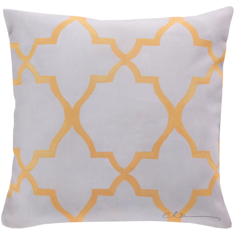 Lovely Geometric Outdoor Throw Pillow, 18" H x 18" W, Blue