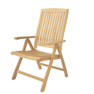 Dorton Teak Wood Premium All-Weather Wicker Outdoor Folding Dining Armchair
