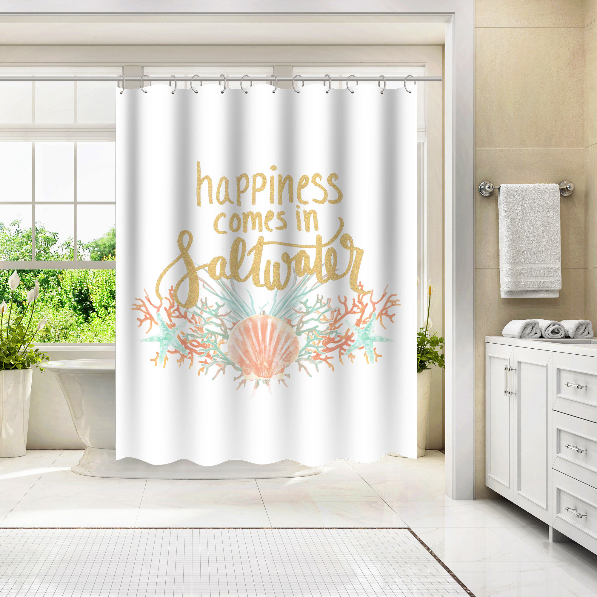 Bless international Shower Curtain 71*71 Inch With Hooks & Reviews -  Wayfair Canada