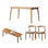 Maylinn Solid Wood Top Four Leg Base Dining Set