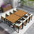 18-Pieces Acacia Wood Patio Dining Set In Beige｜ Space Saving Outdoor Patio Set｜Fixinng Ties｜Removable Cover ｜8 Cushioned Chairs & 8 Ottomans & 2 Square Table｜For Backyard, Garden, Deck And Poolside-1490146111